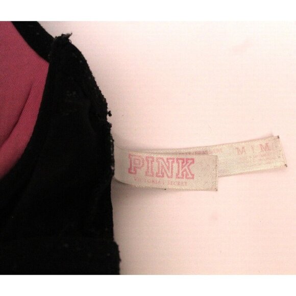 Pink By Victoria Secret Lace Bralette Halter Padded Push Up Bra Size Medium - Picture 8 of 11